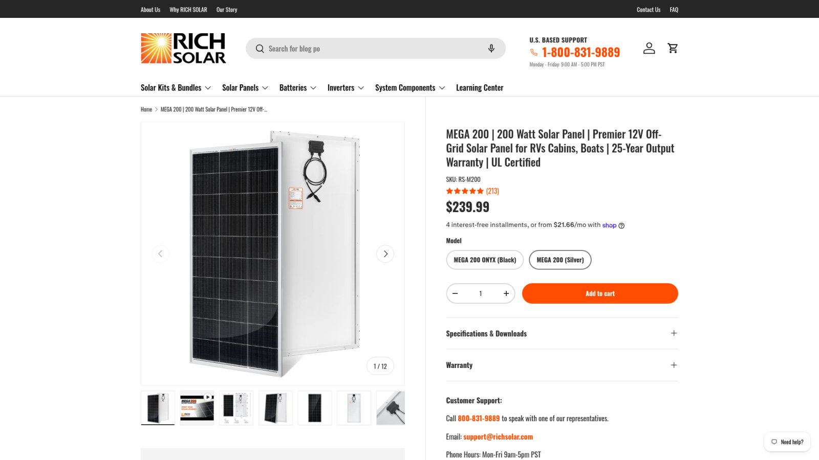 Rich Solar 200W Monocrystalline Kit for Budget Builds